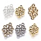 Tibetan Style Links connectors, Zinc Alloy, Flower, Mixed Color, Cadmium Free & Nickel Free & Lead Free,  18x13x1mm, hole: 2mm