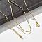 Brass Satellite Chains Necklaces for Women, With 304 Stainless Steel Lobster Clasp, Rack Plating, Lead Free & Cadmium Free, Long-Lasting Plated, Real 18K Gold Plated, 17.87x0.04 inch(45.4x0.1cm)