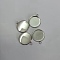 Non-Tarnish 304 Stainless Steel Pendant Cabochon Settings, Plain Edge Bezel Cups, Flat Round, Stainless Steel Color, Tray: 12mm, 16.5x13.5x2mm, Hole: 1.8mm