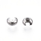 Non-Tarnish 304 Stainless Steel Crimp Beads Covers, Stainless Steel Color, 3.5x4mm, Hole: 1.4mm