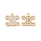 Brass & Cubic Zirconia Pendants, Cadmium Free & Nickel Free & Lead Free, Real 18K Gold Plated, 12x13x2mm, Hole: 1.4mm