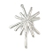 304 Stainless Steel Pendants, Flower Charms, Stainless Steel Color, 40x29.5x3mm, Hole: 1.6mm