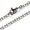Tarnish Resistant 304 Stainless Steel Cable Chains Necklaces, with Lobster Clasps, Stainless Steel Color, 29.5 inch(74.9cm)
