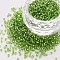 Glass Cylinder Beads, Seed Beads, Silver Lined, Round Hole, Lime Green, 1.5~2x1~2mm, Hole: 0.8mm, about 80000pcs/bag, about 1pound/bag