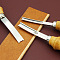 Stainless Steel Leather Edge Beveler Skiving, with Wood Handle, Wide Edger Cutting Beveling Tool, for DIY Leather Craft, BurlyWood, 15.5cm, Blade: 6mm