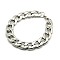 Tarnish Resistant 304 Stainless Steel Curb Chain/Twisted Chain Bracelets, with Lobster Claw Clasps, Stainless Steel Color, 8-5/8 inch(220mm), 13mm