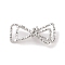 Non-Tarnish 304 Stainless Steel Connector Charms, Textured Bowknot, Stainless Steel Color, 7.5x18x4.5mm