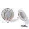 Cute Flat Round Cat Eye Stud Earrings for Summer, Clear, 2mm