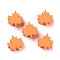 Spray Painted Natural Wood Beads, Autumn Leaf Beads, Dark Orange, 19.5x19x9mm