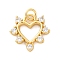 Brass Micro Pave Cubic Zirconia Pendants, Cadmium Free & Lead Free, Heart Charms, with Jump Ring, Real 16K Gold Plated, 20.5x17x2.5mm, Hole: 3mm