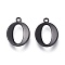 304 Stainless Steel Charms, Laser Cut, Alphabet, Electrophoresis Black, Letter.O, 12.5x9.5x1mm, Hole: 1mm