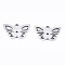 Non-Tarnish 201 Stainless Steel Charms, Laser Cut, Butterfly, Stainless Steel Color, 9x14x1mm, Hole: 1.4mm