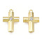 Rack Plating Alloy Pendants, with Crystal Rhinestone, Cadmium Free & Nickel Free & Lead Free, Cross, Light Gold, 23x15.5x3.5mm, Hole: 1.8mm