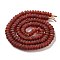 Handmade Nepalese Lampwork Beads, Frosted, Rondelle, Dark Red, 9~9.5x4.5~5mm, Hole: 1.8mm, about 133pcs/strand, 25.20''(64cm)