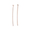 Brass Flat Head Pins, Long-lasting Plated, Cadmium Free & Lead Free, Rose Gold, 25mm, Head: 1.7mm, Pin: 0.6mm, 22 Gauge