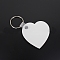 Sublimation Double-Sided Blank MDF Keychains, with Heart Shape Wooden Hard Board Pendants and Iron Split Key Rings, Platinum, 5x5x0.3cm