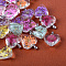 Heart Alloy Glass Pendants, Cadmium Free & Lead Free, with Dried Flower Inside, Platinum, 27~28x20x11~12mm, Hole: 4.5x2.5mm