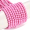 Synthetic Turquoise Beads Strands, Round, Dyed, Pink, 3mm, Hole: 0.8mm, about 131pcs/strand, 15.16''(38.5cm)