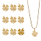 10Pcs Ion Plating(IP) 316L Surgical Stainless Steel Pendants, Textured, Clover Charms, Real 18K Gold Plated, 18x16x1.5mm, Hole: 1.2mm