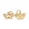 Brass Micro Pave Cubic Zirconia Pendants, Cadmium Free & Nickel Free & Lead Free, with Jump Ring, Crab Charms, Golden, 9x12x2mm, Hole: 3mm