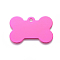 Pet Aluminium Pendants, Stamping Blank Tag, Bone, Deep Pink, 25x38x1mm, Hole: 3mm