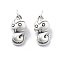 Fine Silver Pendants, 3D Snake Charms, with Jump Rings and 999 Stamp, Antique Silver, 18x9.5x8.5mm, Hole: 4mm