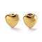 Ion Plating(IP) 304 Stainless Steel Heart Ear Studs for Women, Real 18K Gold Plated, 10x10mm
