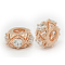 Brass Cubic Zirconia European Beads, Rondelle, Rose Gold, 12.5x6.5mm, Hole: 5mm