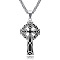 Alloy Triquetra/Trinity Knot Cross Pendant Necklaces, 304 Stainless Steel Box Chain Necklaces, Stainless Steel Color, 23.62 inch(60cm)