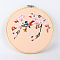 DIY Embroidery Painting Kits, Including Printed Cotton Fabric, Embroidery Thread & Needles, Round Embroidery Hoop, Flower & Bird, 300x300mm