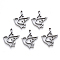 Tarnish Resistant 304 Stainless Steel Pendants, Laser Cut, Dove, Stainless Steel Color, 17x12x1mm, Hole: 0.9mm