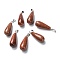 Synthetic Goldstone Pendants, with Platinum Brass Findings, Teardrop, 26.5~29x10mm, Hole: 2.5~3.5x4~6mm