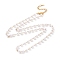 PVD Vacuum Plating 304 Stainless Steel Beaded Necklaces, with Plastic Imitation Pearl Beads, Golden, 17.64 inch(44.8cm)