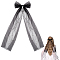 Long Bowknot Polyester Alligaor Hair Clips, Black, 580x190x17mm