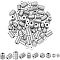 90Pcs 5 Style 304 Stainless Steel Beads, Groove, Stainless Steel Color, 18pcs/style