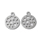 Non-Tarnish 304 Stainless Steel Charms, Laser Cut, Flat Round with Star Charms, Stainless Steel Color, 14.5x12x1mm, Hole: 1.6mm