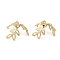 Brass Bead Caps, Leaf, Real 24K Gold Plated, 11x8mm, Hole: 1.2mm
