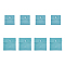 8Pcs 2 Style Square Velvet Jewelry Bags, with Snap Fastener, Turquoise, 7~10x7~10x0.95~1cm, 4pcs/style