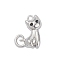 Plated Alloy Enamel Pendants, Cat Charms, Silver, 20x15x4mm, Hole: 1.8mm