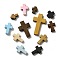 Wood Pendants, Cross, Mixed Color, 13.5~42x10~24.5x5mm, Hole: 2mm