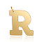 201 Stainless Steel Pendants, Letter, Golden, Letter.R, 30x27.5x1.5mm, Hole: 4.5mm