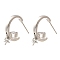 Brass Stud Earring Findings, Cadmium Free & Lead Free, Long-Lasting Plated, Platinum, 26x6mm, Pin: 1mm