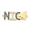 Brass Clear & Blue Cubic Zirconia Word NICE Connector Charms, Rack Plating, Long-Lasting Plated, Lead Free & Cadmium Free, Real 18K Gold Plated, 11.5x31x2mm, Hole: 1.5mm
