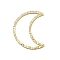 304 Stainless Steel Textured Linking Rings, Real 18K Gold Plated, Moon, 30x25x1mm, Inner Diameter: 26x5mm