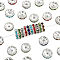 Brass Rhinestone Spacer Beads, Cadmium Free & Lead Free, Grade A, Wavy Edge, Silver Color Plated, Rondelle, Mixed Color, 12x4mm, Hole: 2.5mm