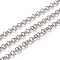 Tarnish Resistant 304 Stainless Steel Rolo Chains, Belcher Chain, with Spool, Unwelded, Stainless Steel Color, 5x1mm, about 32.8 Feet(10m)/roll
