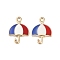 Alloy Enamel Pendants, Cadmium Free & Lead Free, Golden, Umbrella Charm, Royal Blue, 12x16.5x2mm, Hole: 1.5mm