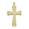 Rack Plating Brass Pave Cubic Zirconia Pendants, Lead Free & Cadmium Free, Real 18K Gold Plated, Long-Lasting Plated, Real 18K Gold Plated, 38x24.5x4mm, Hole: 4x3.5mm