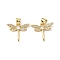 Brass Micro Pave Cubic Zirconia Pendants, Dragonfly, Lead Free & Cadmium Free, Long-Lasting Plated, Real 18K Gold Plated, 14.5x17.5x3mm, Hole: 4.5x3.5mm