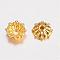 Alloy Fancy Bead Caps, Multi-Petal Flower, Golden, 8x3mm, Hole: 1mm